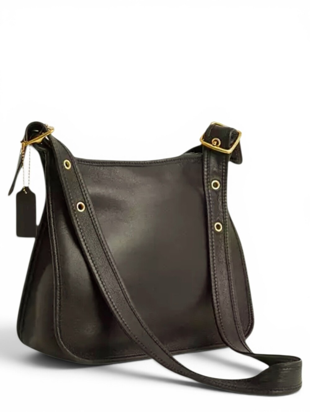 Y2K COACH Minimalist 2001 Legacy Zip Leather Shoulder Bag Crossbody USA